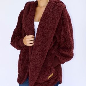 Nordic Beach Jacket chocolate cherry color